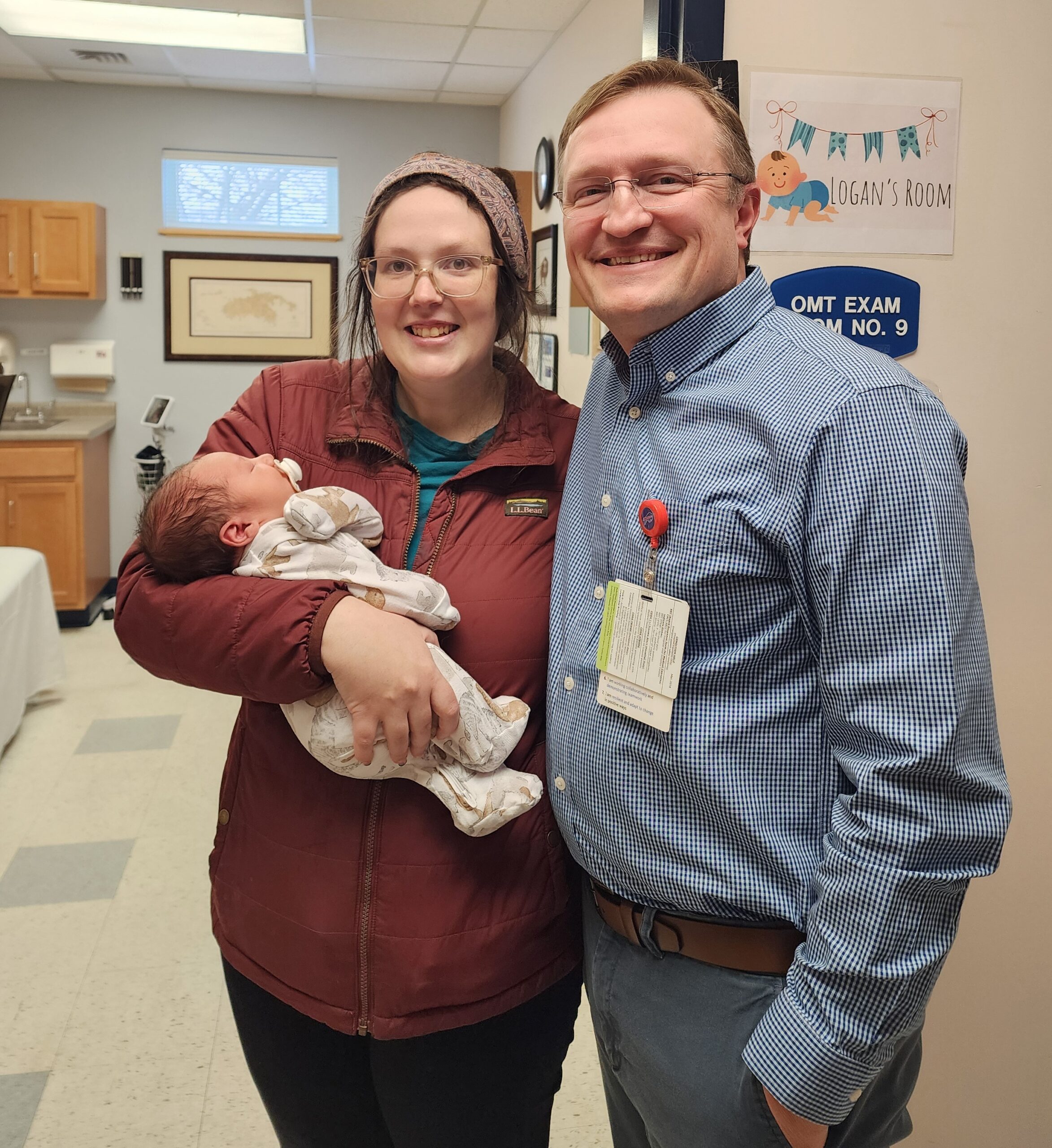 Mom and baby doing well following an unexpected special delivery at a Central Maine Healthcare family practice